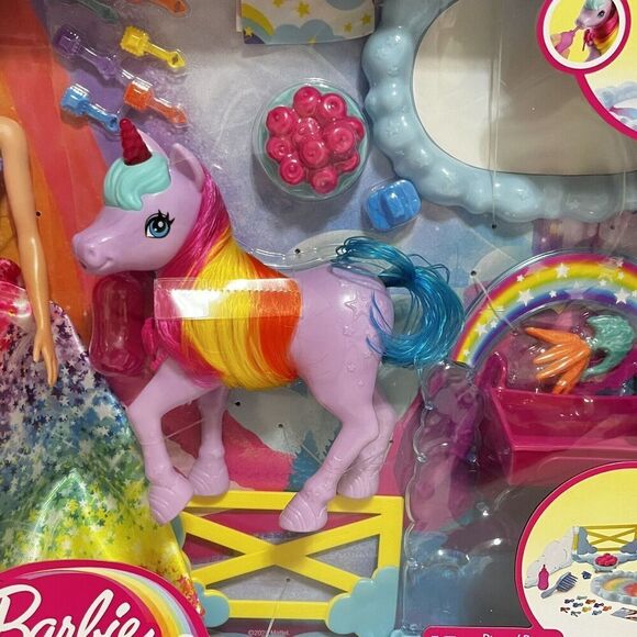 Barbie Dreamtopia Princess Doll and Unicorn Pet Playset 15+ Pieces Mattel GTG01 - Picture 5 of 16